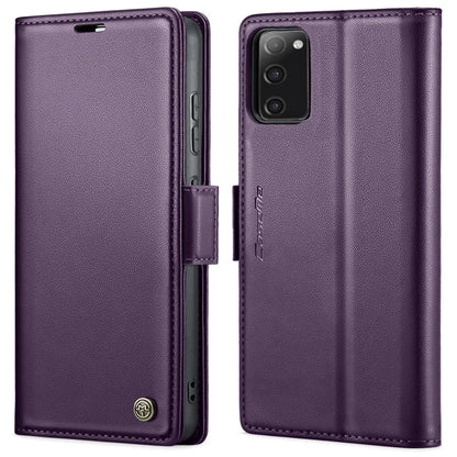 For Samsung Galaxy S20 FE CaseMe 023 Butterfly Buckle Litchi Texture RFID Anti-theft Leather Phone Case(Pearly Purple)
