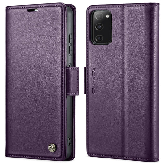 For Samsung Galaxy S20 FE CaseMe 023 Butterfly Buckle Litchi Texture RFID Anti-theft Leather Phone Case(Pearly Purple)