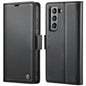 For Samsung Galaxy S21 FE 5G CaseMe 023 Butterfly Buckle Litchi Texture RFID Anti-theft Leather Phone Case(Black)