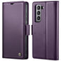 For Samsung Galaxy S21 FE 5G CaseMe 023 Butterfly Buckle Litchi Texture RFID Anti-theft Leather Phone Case(Pearly Purple)