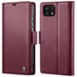 For Samsung Galaxy A22 5G CaseMe 023 Butterfly Buckle Litchi Texture RFID Anti-theft Leather Phone Case(Wine Red)