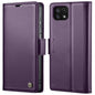 For Samsung Galaxy A22 5G CaseMe 023 Butterfly Buckle Litchi Texture RFID Anti-theft Leather Phone Case(Pearly Purple)