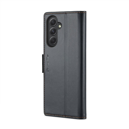 Pour Samsung Galaxy A54 5G Étui de téléphone en cuir anti-vol RFID texturé litchi avec boucle papillon CaseMe 023 (noir)