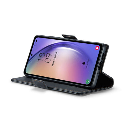 Pour Samsung Galaxy A54 5G Étui de téléphone en cuir anti-vol RFID texturé litchi avec boucle papillon CaseMe 023 (noir)