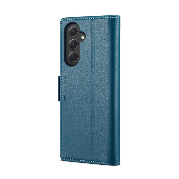 For Samsung Galaxy A54 5G CaseMe 023 Butterfly Buckle Litchi Texture RFID Anti-theft Leather Phone Case(Blue)