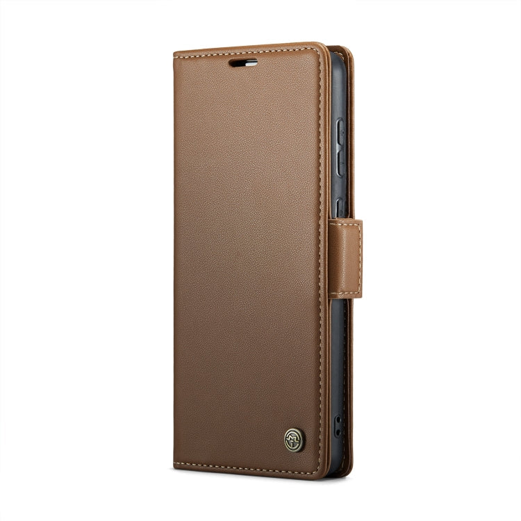 For Samsung Galaxy S20 Ultra CaseMe 023 Butterfly Buckle Litchi Texture RFID Anti-theft Leather Phone Case(Brown)