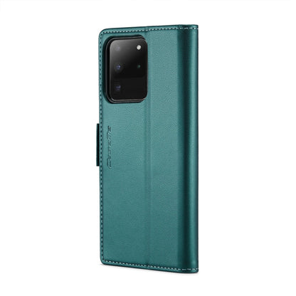 For Samsung Galaxy S20 Ultra CaseMe 023 Butterfly Buckle Litchi Texture RFID Anti-theft Leather Phone Case(Pearly Blue)