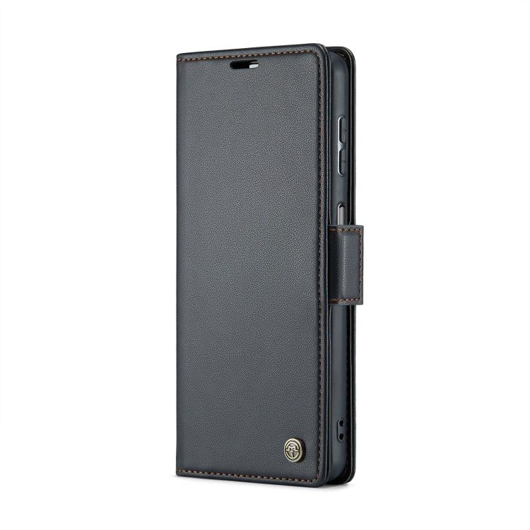 For Samsung Galaxy A15 4G/5G CaseMe 023 Butterfly Buckle Litchi Texture RFID Anti-theft Leather Phone Case(Black)