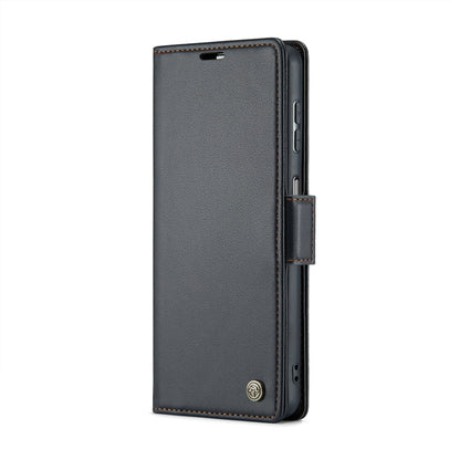For Samsung Galaxy A15 4G/5G CaseMe 023 Butterfly Buckle Litchi Texture RFID Anti-theft Leather Phone Case(Black)