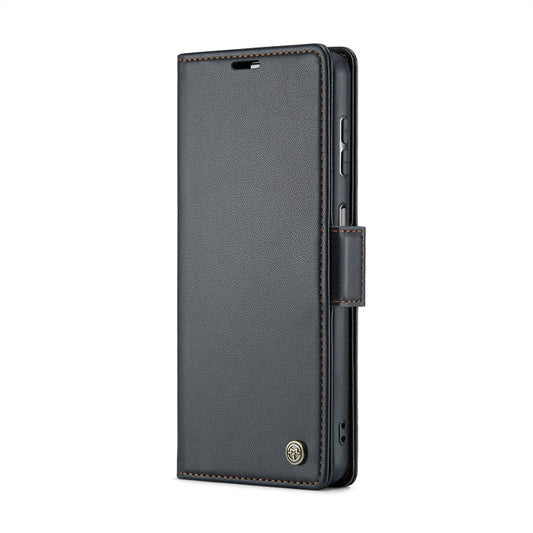 For Samsung Galaxy A15 4G/5G CaseMe 023 Butterfly Buckle Litchi Texture RFID Anti-theft Leather Phone Case(Black)