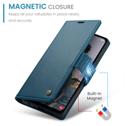 For Samsung Galaxy A15 4G/5G CaseMe 023 Butterfly Buckle Litchi Texture RFID Anti-theft Leather Phone Case(Blue)