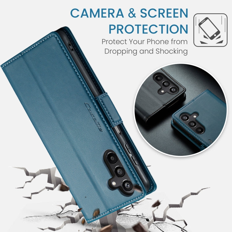 For Samsung Galaxy A15 4G/5G CaseMe 023 Butterfly Buckle Litchi Texture RFID Anti-theft Leather Phone Case(Blue)