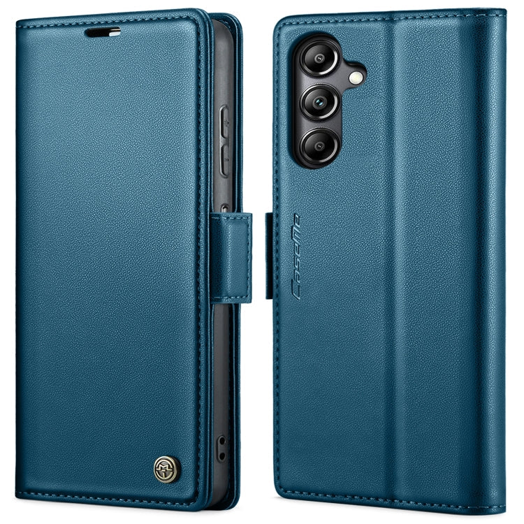 For Samsung Galaxy A05s CaseMe 023 Butterfly Buckle Litchi Texture RFID Anti-theft Leather Phone Case(Blue)