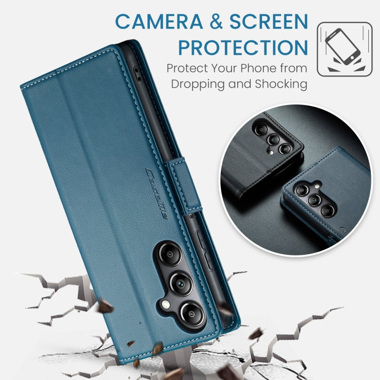For Samsung Galaxy A05s CaseMe 023 Butterfly Buckle Litchi Texture RFID Anti-theft Leather Phone Case(Blue)