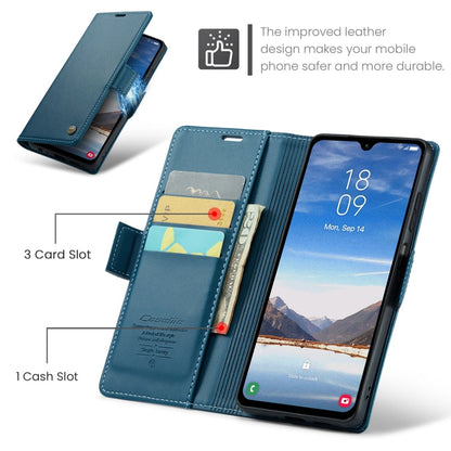 For Samsung Galaxy A05s CaseMe 023 Butterfly Buckle Litchi Texture RFID Anti-theft Leather Phone Case(Blue)
