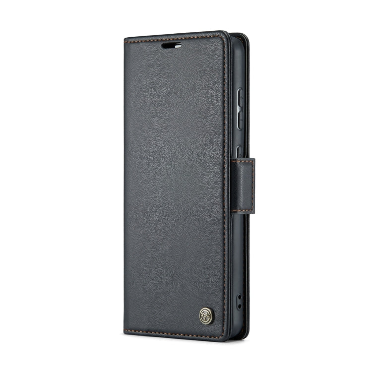 For Samsung Galaxy A35 5G CaseMe 023 Butterfly Buckle Litchi Texture RFID Anti-theft Leather Phone Case(Black)