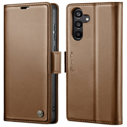 Pour Samsung Galaxy A35 5G Étui Caseme 023 Boucle Papillon Texture Litchi RFID Antivol Étui en Cuir pour Téléphone (Marron)