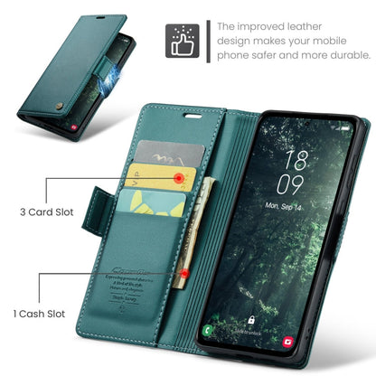 For Samsung Galaxy A35 5G CaseMe 023 Butterfly Buckle Litchi Texture RFID Anti-theft Leather Phone Case(Pearly Blue)