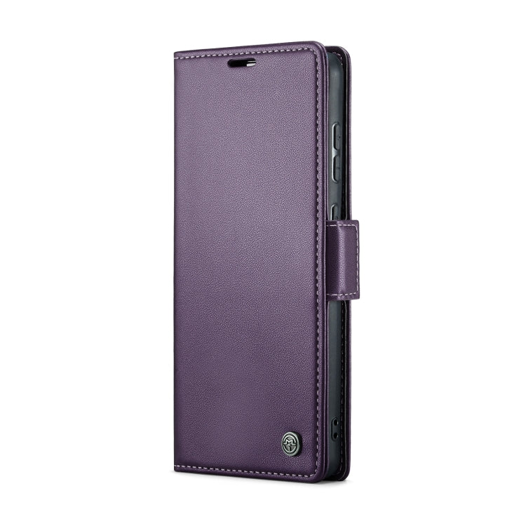 For Samsung Galaxy A35 5G CaseMe 023 Butterfly Buckle Litchi Texture RFID Anti-theft Leather Phone Case(Pearly Purple)
