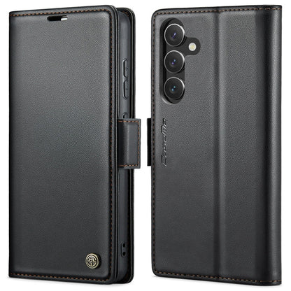 For Samsung Galaxy A55 CaseMe 023 Butterfly Buckle Litchi Texture RFID Anti-theft Leather Phone Case(Black)