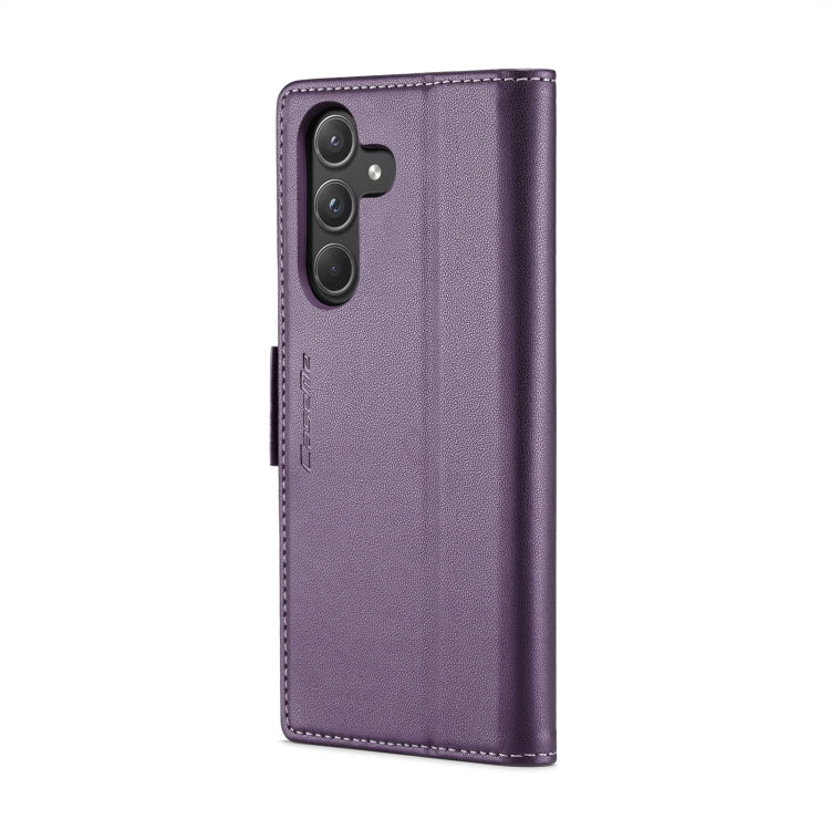For Samsung Galaxy A55 CaseMe 023 Butterfly Buckle Litchi Texture RFID Anti-theft Leather Phone Case(Pearly Purple)