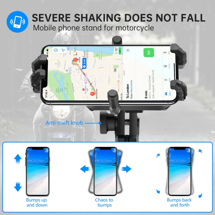WUPP ZH-1848A1 Motorcycle Shock Absorption Riding Phone Navigation Holder, Style:M8 Ball Joint