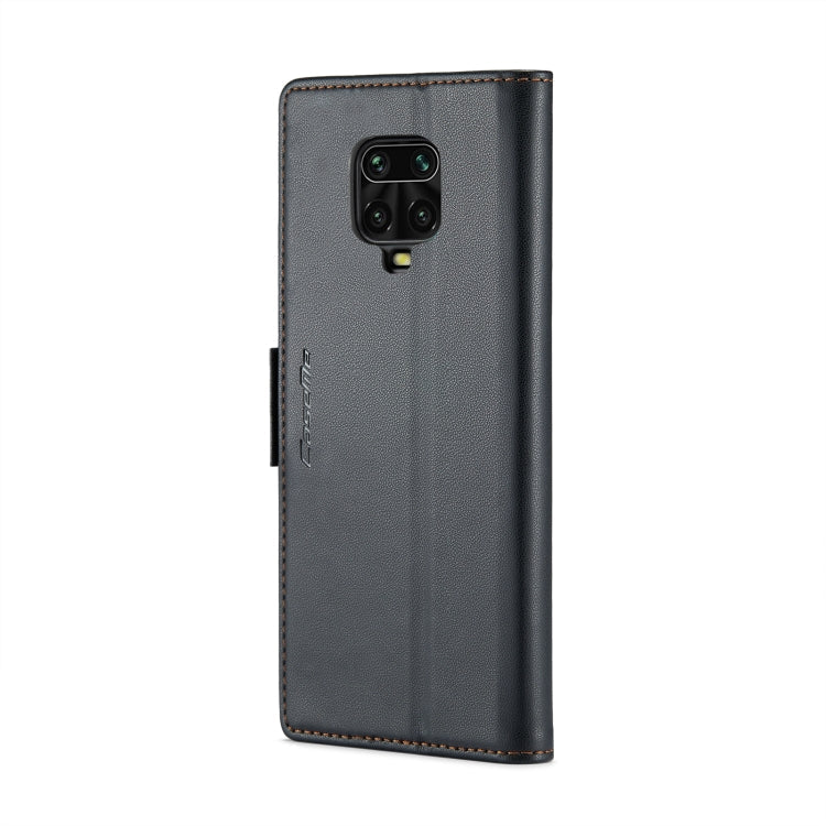 For Xiaomi Redmi Note 9S/Note 9 Pro/Note 9 Pro Max CaseMe 023 Butterfly Buckle Litchi Texture RFID Anti-theft Leather Phone Case(Black)