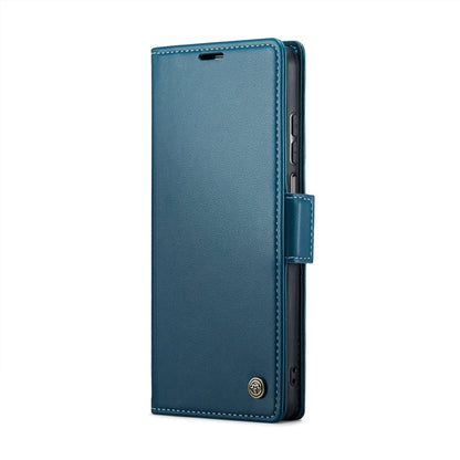 For Xiaomi Redmi Note 9S/Note 9 Pro/Note 9 Pro Max CaseMe 023 Butterfly Buckle Litchi Texture RFID Anti-theft Leather Phone Case(Blue)
