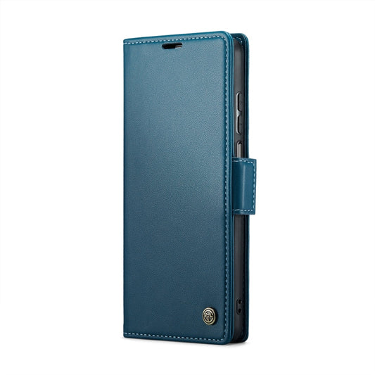 For Xiaomi Redmi Note 9S/Note 9 Pro/Note 9 Pro Max CaseMe 023 Butterfly Buckle Litchi Texture RFID Anti-theft Leather Phone Case(Blue)