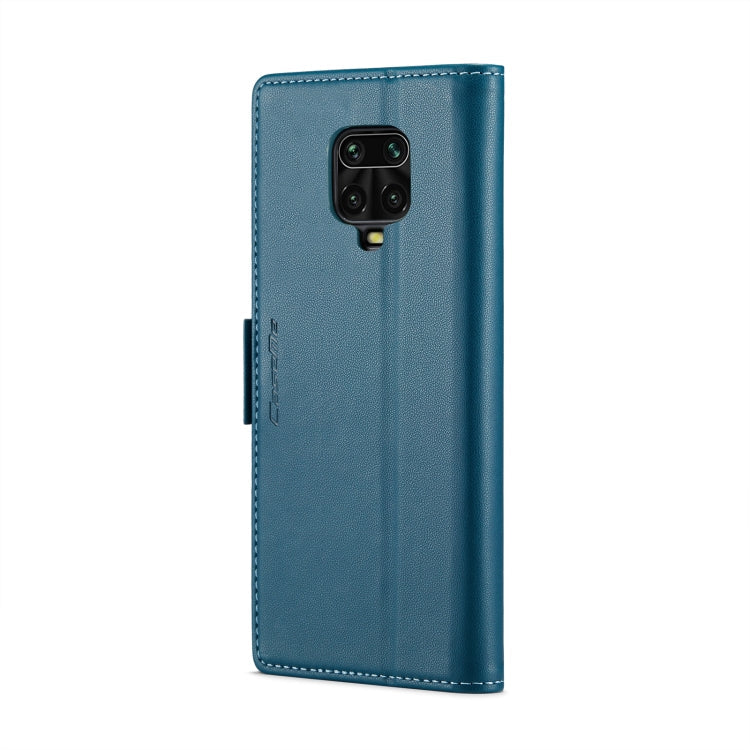 For Xiaomi Redmi Note 9S/Note 9 Pro/Note 9 Pro Max CaseMe 023 Butterfly Buckle Litchi Texture RFID Anti-theft Leather Phone Case(Blue)
