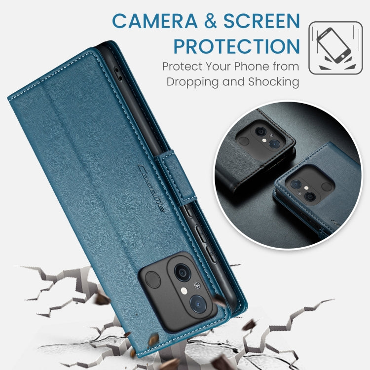 For Xiaomi Redmi 11A/12C CaseMe 023 Butterfly Buckle Litchi Texture RFID Anti-theft Leather Phone Case(Blue)