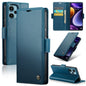 Pour Xiaomi Poco F5 5G/Redmi Note 12 Turbo 5G Coque de téléphone en cuir anti-vol RFID CaseMe 023 à texture litchi avec boucle papillon (bleu)