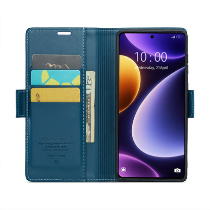 Pour Xiaomi Poco F5 5G/Redmi Note 12 Turbo 5G Coque de téléphone en cuir anti-vol RFID CaseMe 023 à texture litchi avec boucle papillon (bleu)