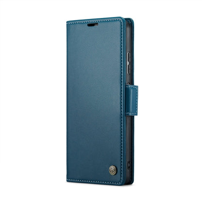 For Xiaomi Redmi Note 12 4G Global CaseMe 023 Butterfly Buckle Litchi Texture RFID Anti-theft Leather Phone Case(Blue)
