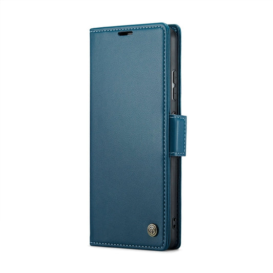 Pour Xiaomi Redmi Note 12 4G Global CaseMe 023 Étui de téléphone en cuir anti-vol RFID texture litchi à boucle papillon (bleu)