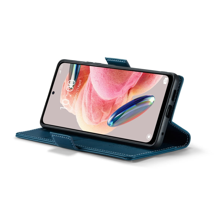 For Xiaomi Redmi Note 12 4G Global CaseMe 023 Butterfly Buckle Litchi Texture RFID Anti-theft Leather Phone Case(Blue)