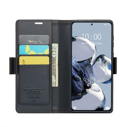 For Xiaomi 12T /12T Pro/Redmi K50 Ultra CaseMe 023 Butterfly Buckle Litchi Texture RFID Anti-theft Leather Phone Case(Black)