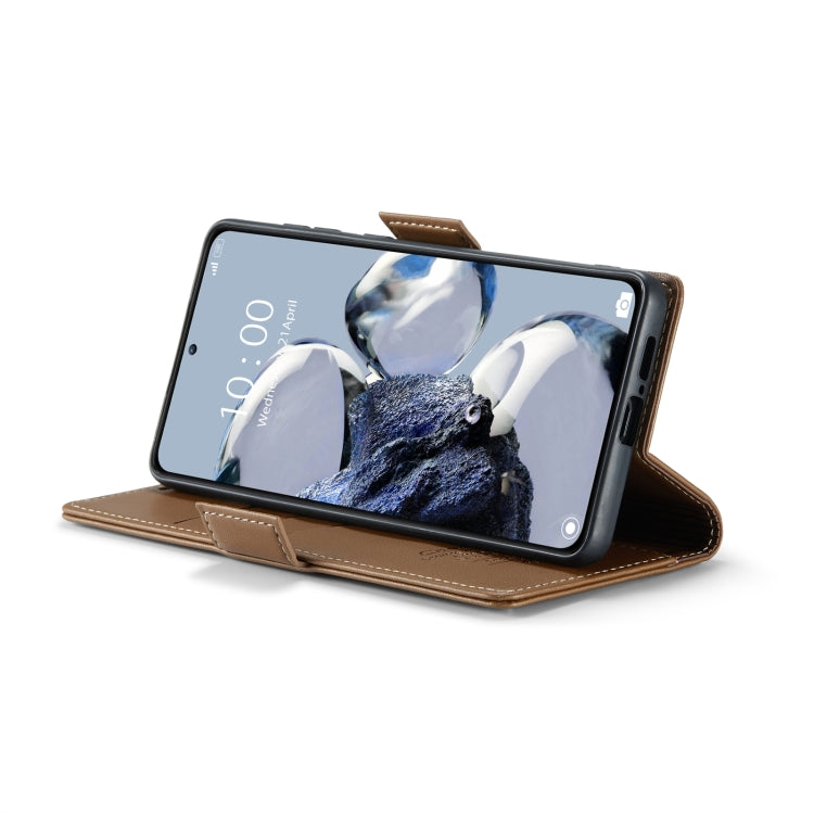 For Xiaomi 12T /12T Pro/Redmi K50 Ultra CaseMe 023 Butterfly Buckle Litchi Texture RFID Anti-theft Leather Phone Case(Brown)