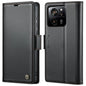 Pour Xiaomi 13T/13T Pro Étui CaseMe 023 avec boucle papillon, texture litchi, cuir anti-vol RFID (Noir)