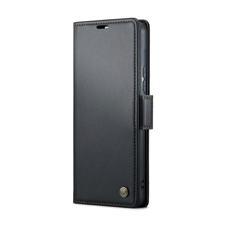 Pour Xiaomi 13T/13T Pro Étui CaseMe 023 avec boucle papillon, texture litchi, cuir anti-vol RFID (Noir)