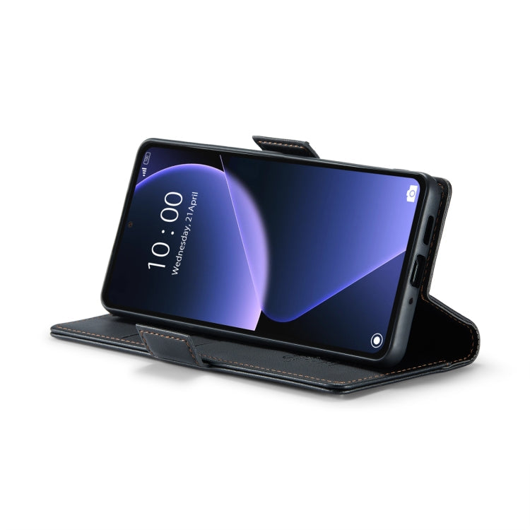Pour Xiaomi 13T/13T Pro Étui CaseMe 023 avec boucle papillon, texture litchi, cuir anti-vol RFID (Noir)