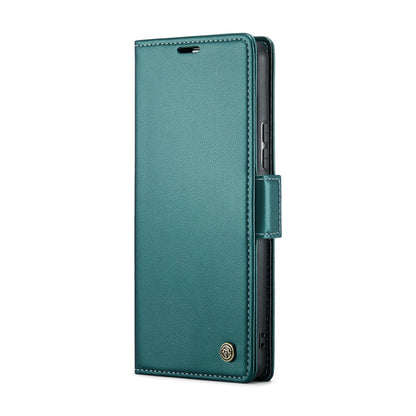 Pour Xiaomi 13T/13T Pro Étui de téléphone en cuir anti-vol RFID CaseMe 023 avec boucle papillon et texture litchi (Bleu nacré)