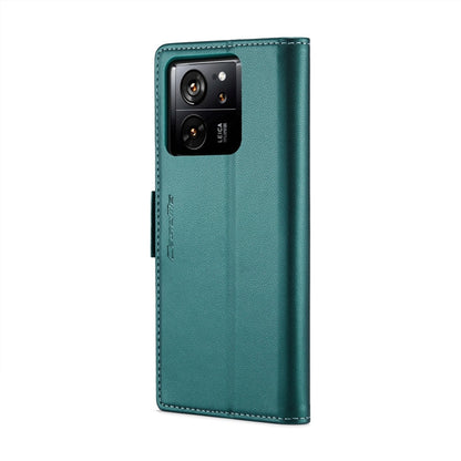 Pour Xiaomi 13T/13T Pro Étui de téléphone en cuir anti-vol RFID CaseMe 023 avec boucle papillon et texture litchi (Bleu nacré)