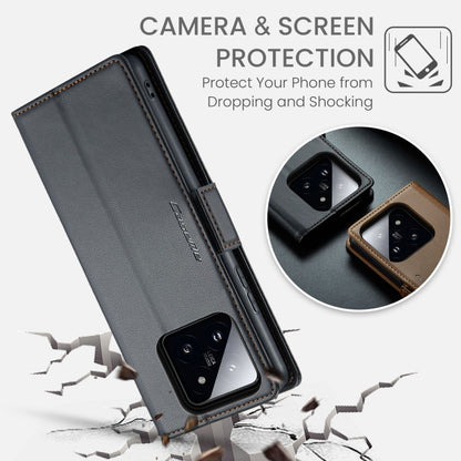 For Xiaomi 14 Pro CaseMe 023 Butterfly Buckle Litchi Texture RFID Anti-theft Leather Phone Case(Black)