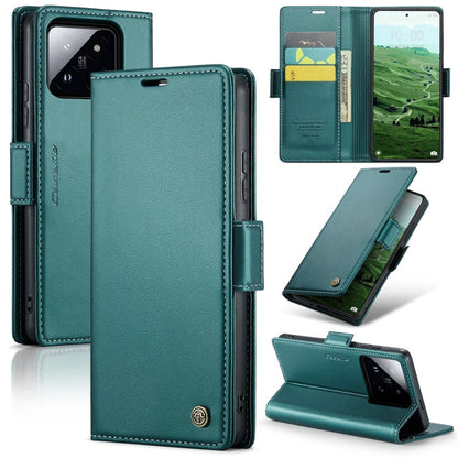 For Xiaomi 14 Pro CaseMe 023 Butterfly Buckle Litchi Texture RFID Anti-theft Leather Phone Case(Pearly Blue)