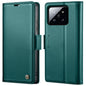For Xiaomi 14 CaseMe 023 Butterfly Buckle Litchi Texture RFID Anti-theft Leather Phone Case(Pearly Blue)