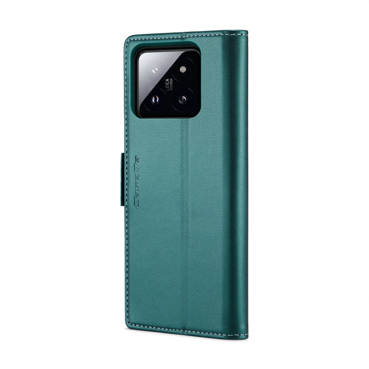 For Xiaomi 14 CaseMe 023 Butterfly Buckle Litchi Texture RFID Anti-theft Leather Phone Case(Pearly Blue)