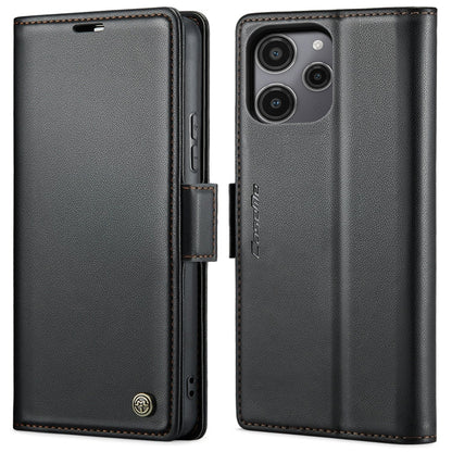 For Xiaomi Poco C65 4G CaseMe 023 Butterfly Buckle Litchi Texture RFID Anti-theft Leather Phone Case(Black)