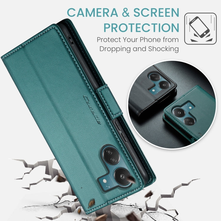 For Xiaomi Poco C65 4G CaseMe 023 Butterfly Buckle Litchi Texture RFID Anti-theft Leather Phone Case(Pearly Blue)
