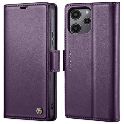 For Xiaomi Poco C65 4G CaseMe 023 Butterfly Buckle Litchi Texture RFID Anti-theft Leather Phone Case(Pearly Purple)